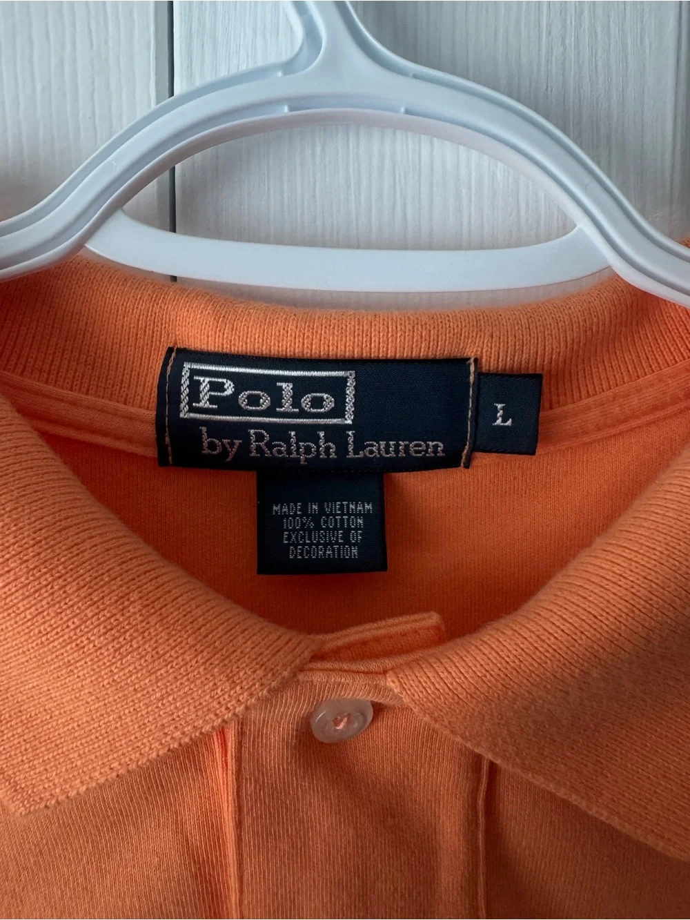 Polo Ralph Lauren Vintage Orange Cotton Classic Quiet Luxury Polo Shirt L